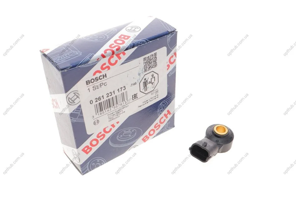 Датчик положення колінвалу Fiat Doblo/Punto 1.2-1.4 09- UA63 BOSCH 0 261 231 173 (фото 1)