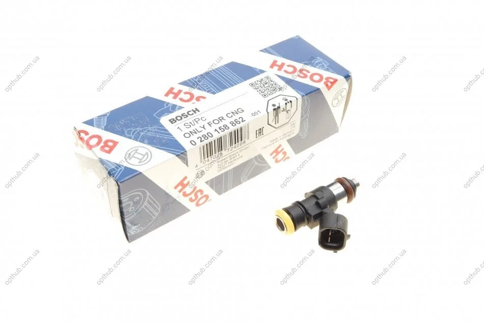 Форсунка паливна VW Caddy 2.0 06-15/1.4TGI 15-/Passat 1.4TSI 10-14 (CNG) UA63 BOSCH 0 280 158 862 (фото 1)