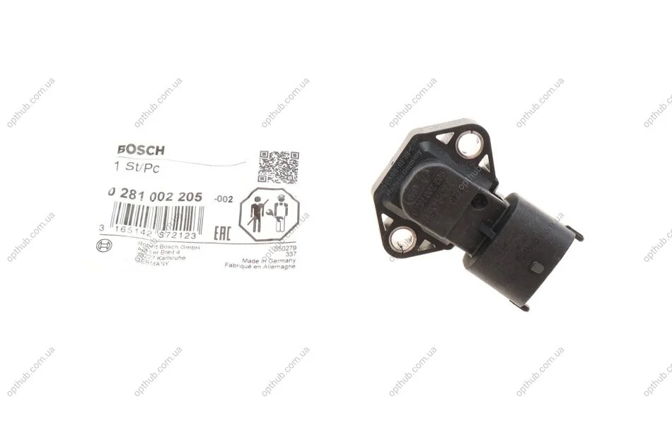 Датчик тиску наддуву (вир-во Bosch) BOSCH 0281002205 (фото 1)
