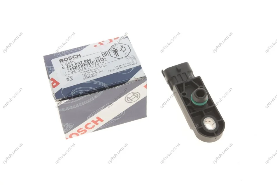 Датчик, тиск у впускному газопроводі (вир-во Bosch) BOSCH 0 281 002 996 (фото 1)