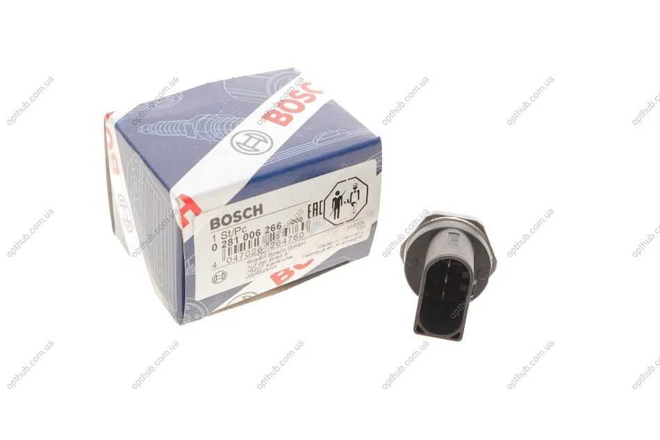 Датчик давления топлива MB E-class (W212) 09-16/Sprinter (W906/W907) 09- OM651 UA63 BOSCH 0 281 006 266 (фото 1)