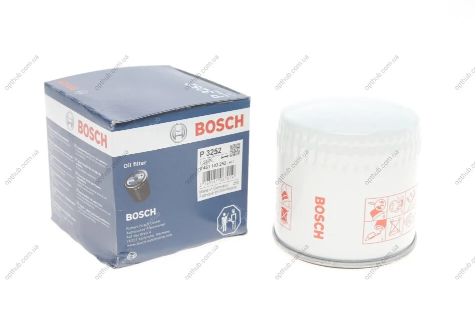 Фільтр масляний двигуна FORD FOCUS, TRANSIT (вир-во Bosch) BOSCH 0 451 103 252 (фото 1)