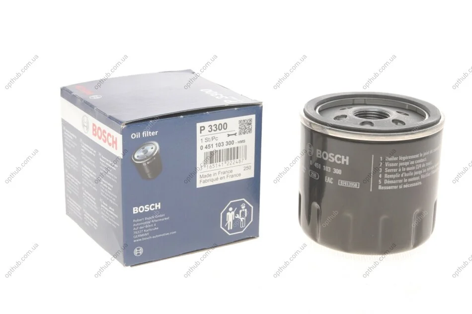 Фильтр масляный Fiat Doblo 1.9JTD UA63 BOSCH 0 451 103 300 (фото 1)
