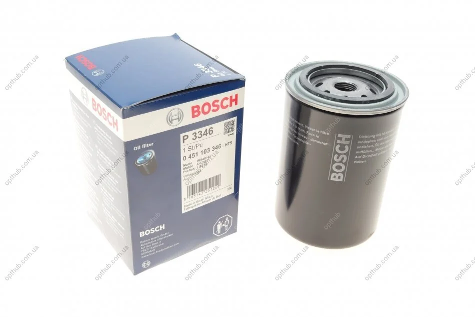 Фільтр масляний двигуна VW PASSAT, AUDI A4, A6 1.9 TDI-01 (вир-во) BOSCH 0 451 103 346 (фото 1)