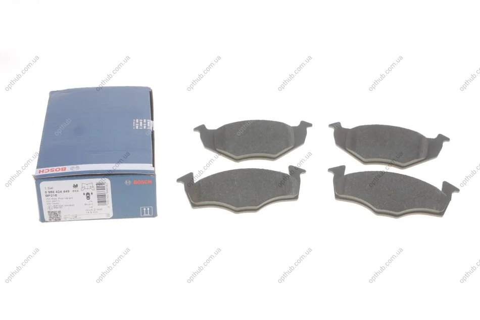 Колодки гальмівні (передні) Seat Cordoba/Ibiza II 93-02/VW Golf III 91-99/Polo 95-02 0 986 424 449 UA63 BOSCH 0986424449 (фото 1)