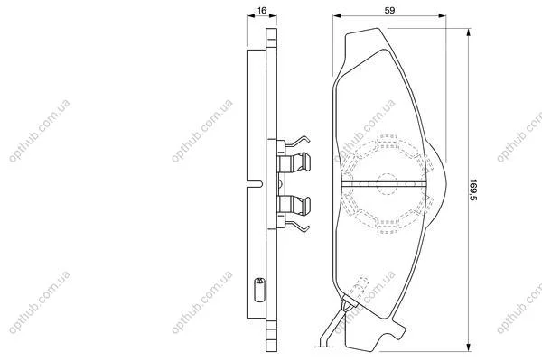 Гальмівні колодки дискові BOSCH 0986424551 (фото 1)