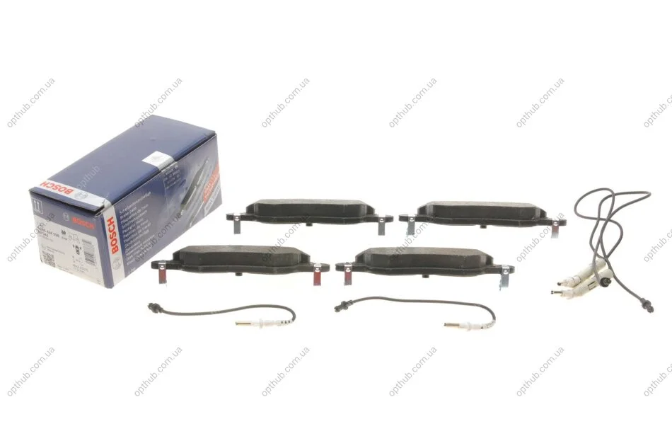 Колодки гальмівні (передні) Citroen C5 I/II 01-08 (Bosch) (з датчиком) 0 986 424 598 UA63 BOSCH 0986424598 (фото 1)