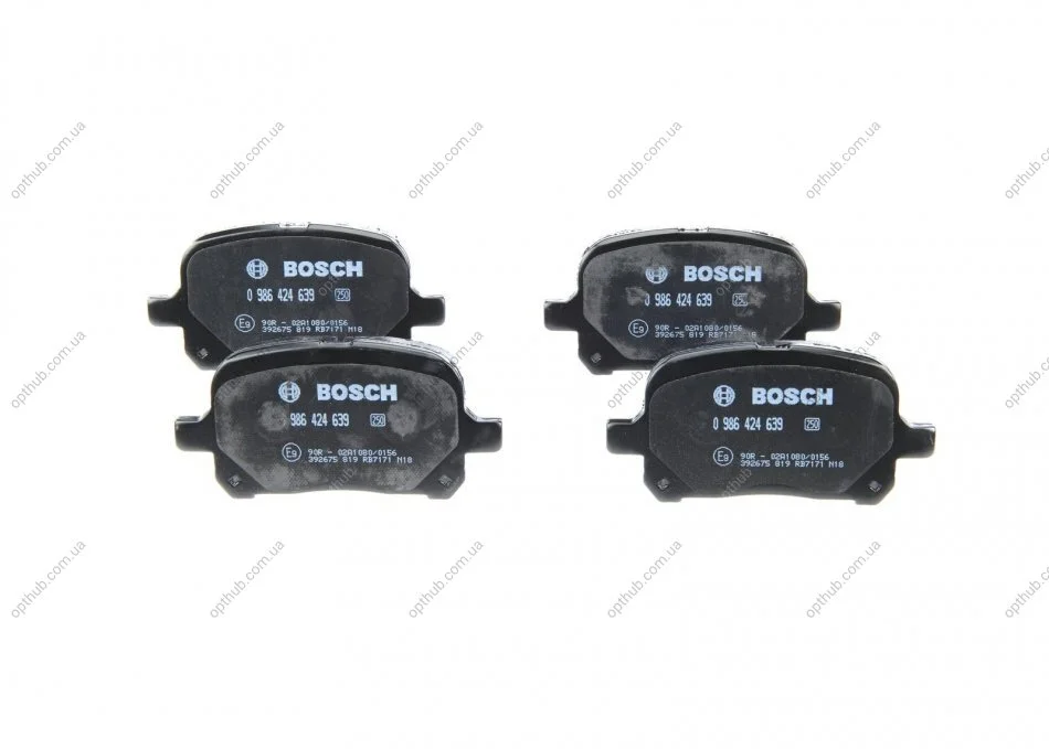 Колодка гальм. диск. TOYOTA CAMRY 2.2, 3.0 24V, 3.0 V6 99-01 передн. (вир-во Bosch) BOSCH 0 986 424 639 (фото 1)