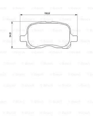 Комплект гальмівних колодок передн, TOYOTA COROLLA, PASEO, STARLET 1.3/1.5/1.6 05.95-02.00 BOSCH 0986424692 (фото 1)