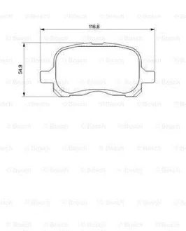 Комплект гальмівних колодок передн, TOYOTA COROLLA, PASEO, STARLET 1.3/1.5/1.6 05.95-02.00 BOSCH 0986424692