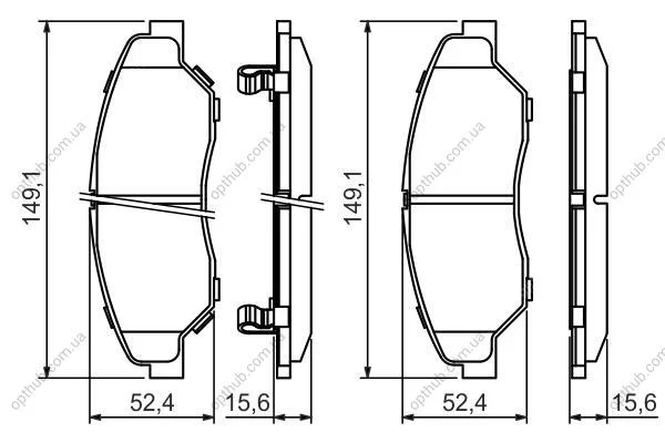 Гальмівні колодки дискові BOSCH 0986424696 (фото 1)