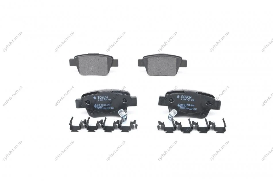 Колодки гальмівні (задні) Toyota Avensis/Corolla 1.6-2.4i 03-09 UA63 BOSCH 0 986 424 798 (фото 1)
