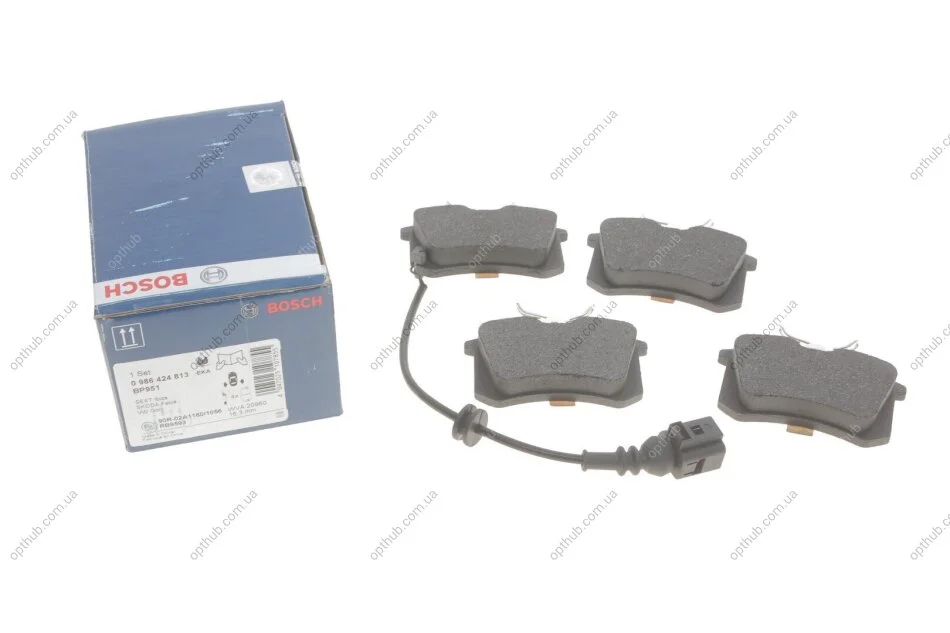 Колодка гальм. диск. AUDI, CITROEN, FIAT, FORD, LANCIA, PEUGEOT, SEAT, VW задн. (вир-во Bosch) C.I.U BOSCH 0 986 424 813 (фото 1)