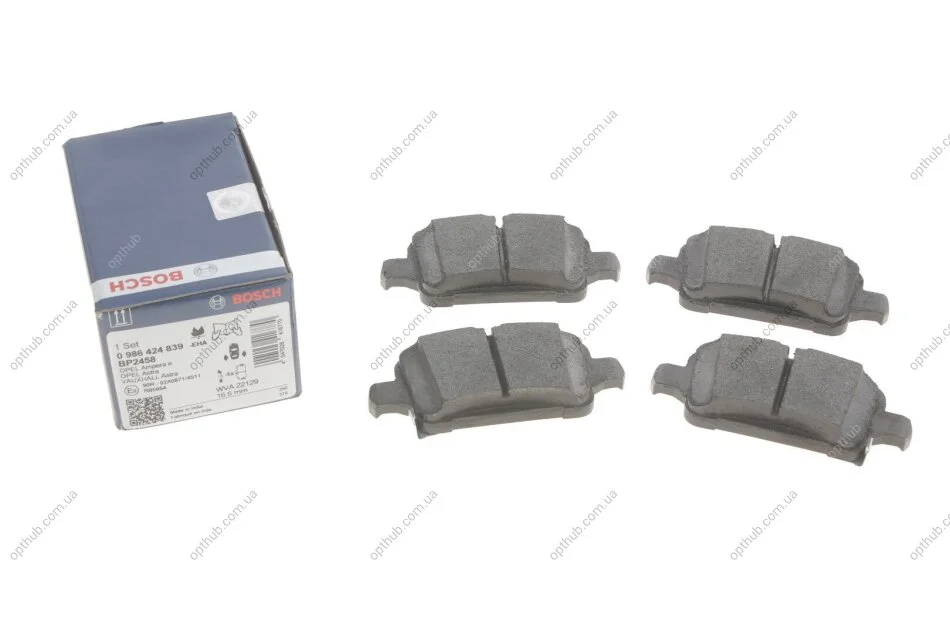 Колодки гальмівні (задні) Chevrolet Volt/Opel Astra K 15- (opt-om) BOSCH 0 986 424 839 (фото 1)
