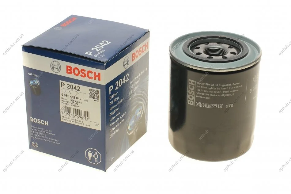 Фільтр масляний Mitsubishi Galant/Lancer 1.8D/TD/2.0D UA63 BOSCH 0 986 452 042 (фото 1)