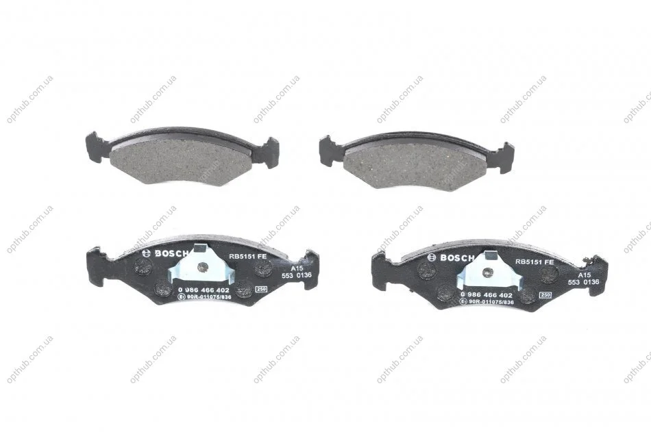 Колодка гальм. диск. FORD ESCORT передн. (вир-во Bosch) BOSCH 0 986 466 402 (фото 1)