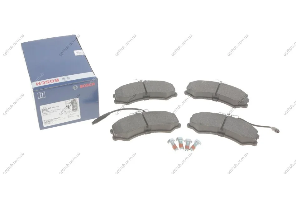 Колодки гальмівні (передні) Citroen C25/Fiat Ducato/Peugeot J5 81-94 (+датчики) 0 986 467 411 UA63 BOSCH 0986467411 (фото 1)