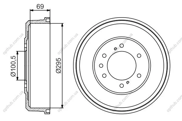 Гальмівний барабан BOSCH 0986477165 (фото 1)