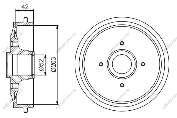 Гальмівний барабан BOSCH 0986477201 (фото 1)
