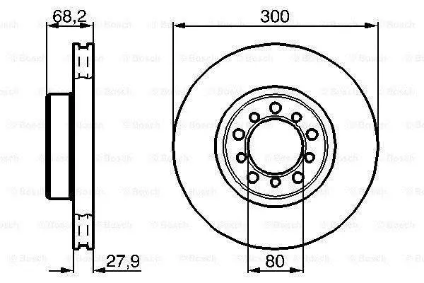 Диск гальмівний передн лів/прав MERCEDES S (C126), S (W126) 2.5-5.5 09.85-06.91 BOSCH 0986478197 (фото 1)