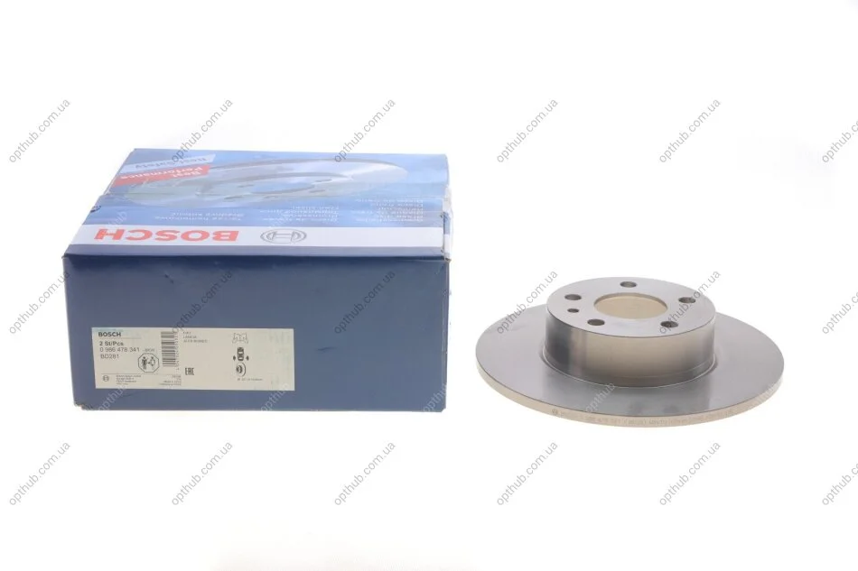 Диск гальмівний (задній) Fiat Bravo/Stilo 01-14 (251.2x10) UA63 BOSCH 0 986 478 341 (фото 1)