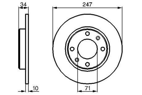 Диск гальмівний ЗАДН PEUGEOT/CITROEN 0 986 478 359-ua BOSCH 0986478359