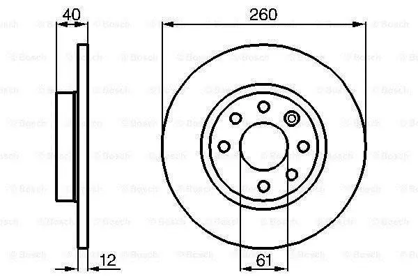 Диск гальмівний передн лів/прав VOLVO 440, 460, 480 1.6-2.0 04.86-12.96 BOSCH 0986478386 (фото 1)