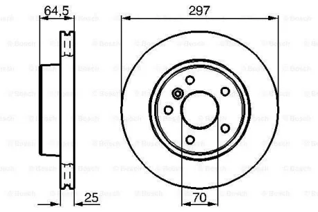 Диск гальмівний передн лів/прав LAND ROVER RANGE ROVER II 2.5D-4.6 07.94-03.02 BOSCH 0986478483