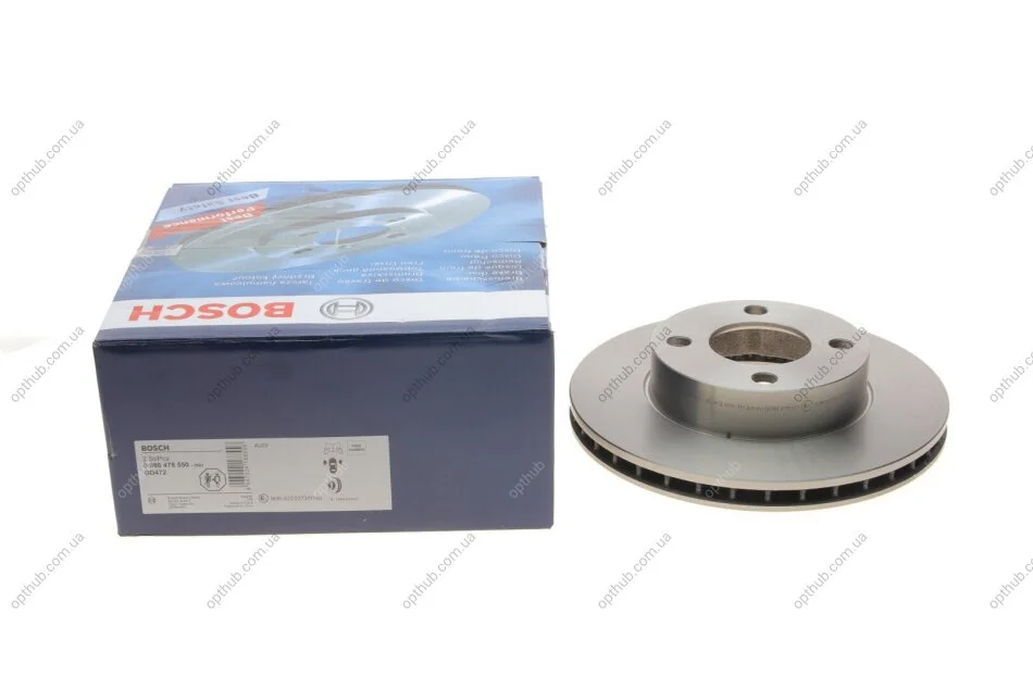 Диск гальмівний ВЕНТИЛ ПЕРЕДН AUDI 80, 80 QUATTRO, CABRIOLET, COUPE, COUPE QUATTRO -ua BOSCH 0 986 478 550 (фото 1)
