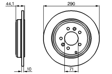 Диск гальмівний ЗАДН PEUGEOT 605 06/89-09/99 0 986 478 556-ua BOSCH 0986478556