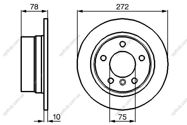 Тормозной диск BOSCH 0986478641 (фото 1)