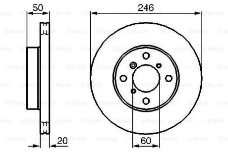 Диск гальмівний передн лів/прав SUZUKI BALENO, LIANA 1.3-2.3 07.95- BOSCH 0986478841