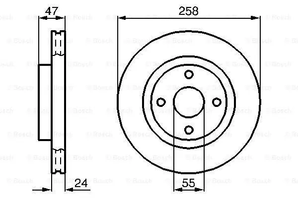 Диск гальмівний передн лів/прав MAZDA 323 F VI, 323 S VI 1.6-2.0D 05.98-05.04 BOSCH 0986478989 (фото 1)