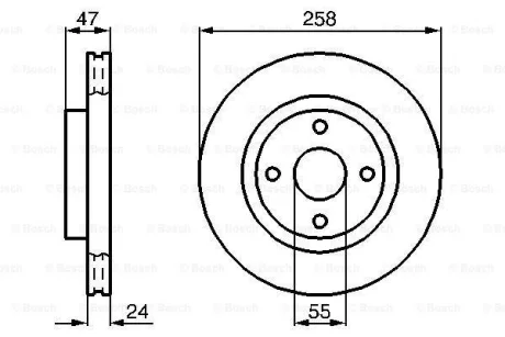 Диск гальмівний передн лів/прав MAZDA 323 F VI, 323 S VI 1.6-2.0D 05.98-05.04 BOSCH 0986478989
