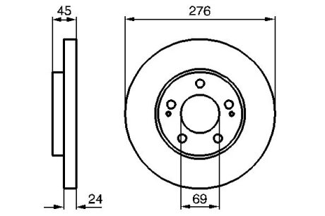 Диск гальмівний ПЕРЕДН ВЕНТИЛ MITSUBISHI SPACE RUNNER, WAGON 2.0I 16V 99.08-,02.07- 0 986 479 035-ua BOSCH 0986479035