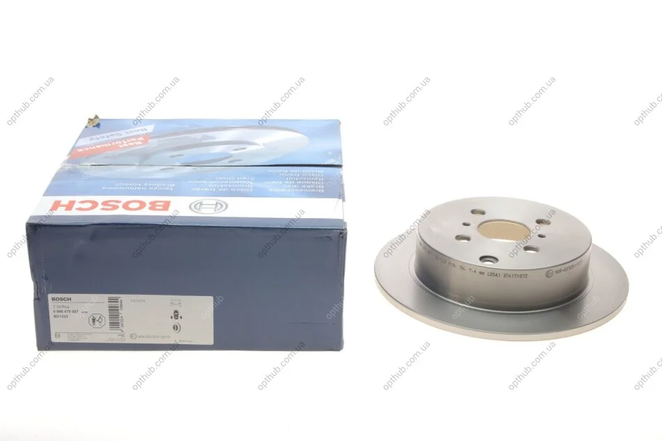 Диск гальмівний ПЕРЕДН TOYOTA YARIS 1.5I MPV NCP21 1NZ-FE 1497CC 16V DOHC FWD 5 MTM 00-06 -ua BOSCH 0 986 479 087 (фото 1)