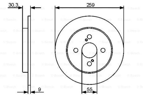 Диск гальмівний задн лів/прав TOYOTA IQ, RACTIS, YARIS, YARIS / VIOS 1.0-1.8 08.05- BOSCH 0986479420