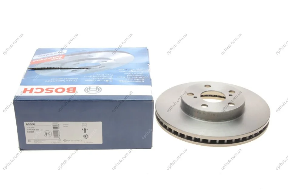 Диск гальмівний TOYOTA PRIUS передн. (вир-во Bosch) BOSCH 0 986 479 663 (фото 1)