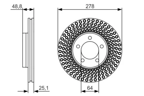 Диск гальмівний ВЕНТИЛ ПЕРЕДН VOLVO V40 1.6-2.5 2012- D=277.5 0 986 479 699-ua BOSCH 0986479699