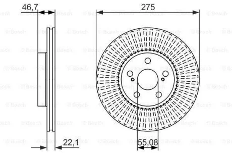 Диск гальмівний передн лів/прав SUBARU TREZIA TOYOTA ALLION II, COROLLA, MATRIX, PREMIO, URBAN CRUISER, VERSO S 1.3-2.0 07.07- BOSCH 0986479767