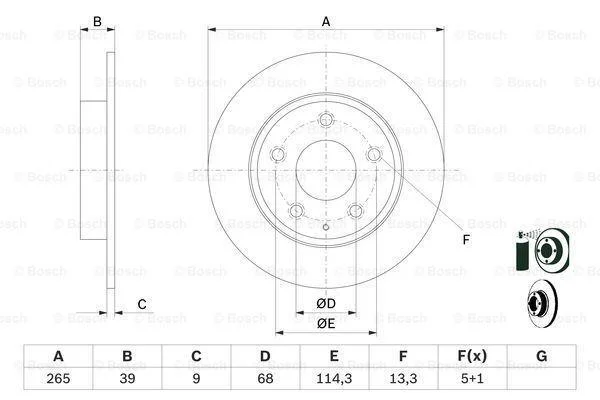 Диск гальмівний задній BOSCH 0986479E54 (фото 1)