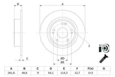 Диск тормозной BOSCH 0 986 479 F76
