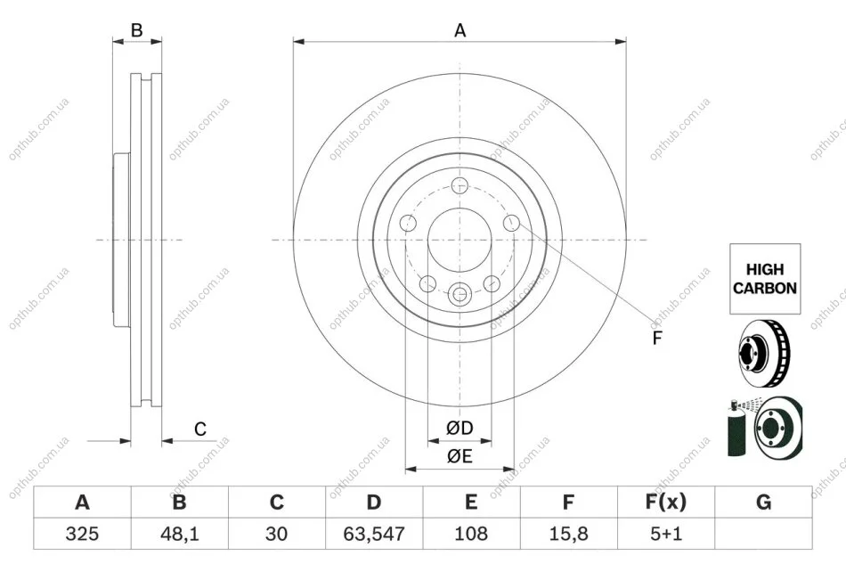 Тормозной диск BOSCH 0986479G32 (фото 1)