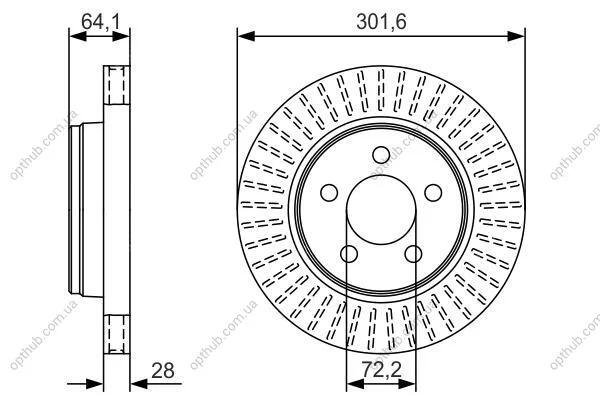 Тормозной диск BOSCH 0986479U04 (фото 1)
