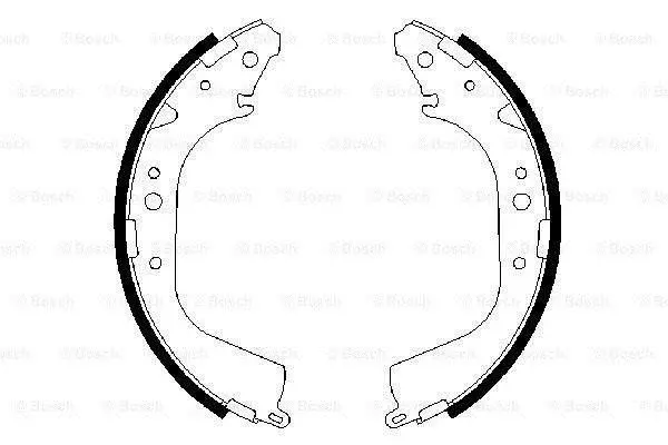 Гальмівна колодка TOYOTA 4 RUNNER I, 4 RUNNER II, 4 RUNNER III, HIACE / COMMUTER V, HIACE III, HIACE IV, HILUX IV, HILUX V, HILUX VI, LAND CRUISER, LAND CRUISER 90, TUNDRA 2.0-4.7 08.83- BOSCH 0986487414 (фото 1)