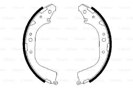 Гальмівна колодка TOYOTA 4 RUNNER I, 4 RUNNER II, 4 RUNNER III, HIACE / COMMUTER V, HIACE III, HIACE IV, HILUX IV, HILUX V, HILUX VI, LAND CRUISER, LAND CRUISER 90, TUNDRA 2.0-4.7 08.83- BOSCH 0986487414