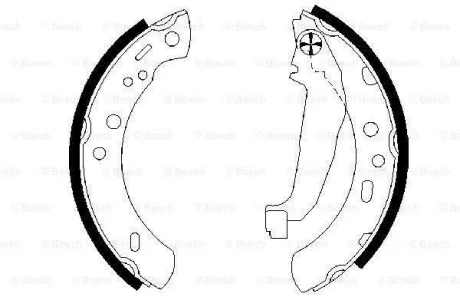 Гальмівна колодка NISSAN MICRA II 1.0-1.5D 08.92-02.03 BOSCH 0986487604