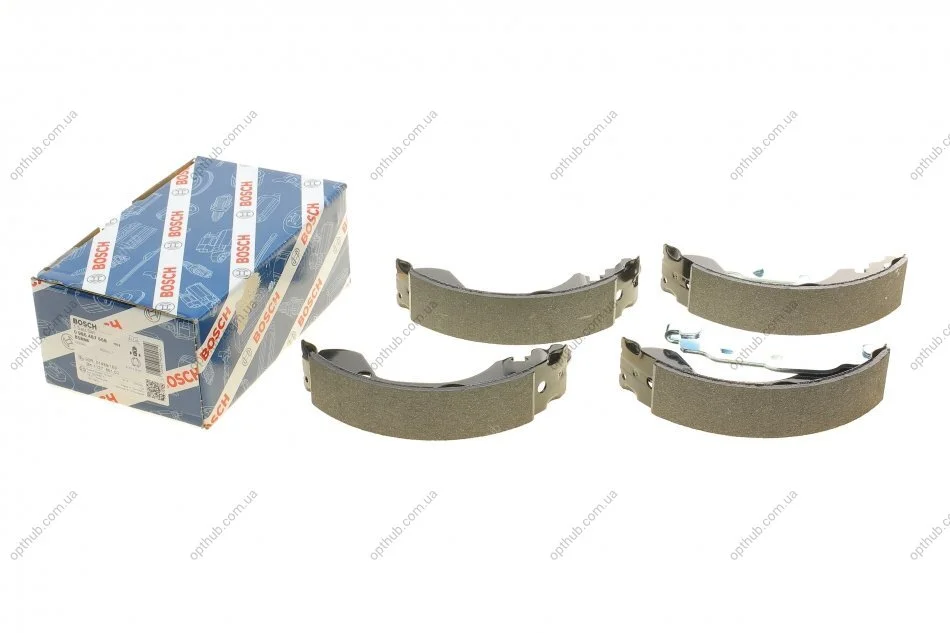 Колодки гальмівні (задні) Nissan Micra/Note/Renault Clio 1.0-2.0 03- (барабанні) UA63 BOSCH 0 986 487 668 (фото 1)