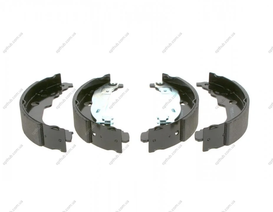 Колодки гальмівні (задні) Peugeot 207/Citroen C3 06- (барабанні) (228.6x42) UA63 BOSCH 0 986 487 721 (фото 1)