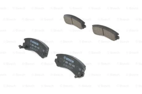Комплект гальмівних колодок передн, NISSAN SUNNY II SUZUKI SWIFT II TATA INDICA, INDIGO 1.3-1.8 06.86- BOSCH 0986493450